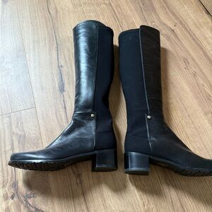 Stuart Weitzman Elegant Black Leather Knee-High Boots